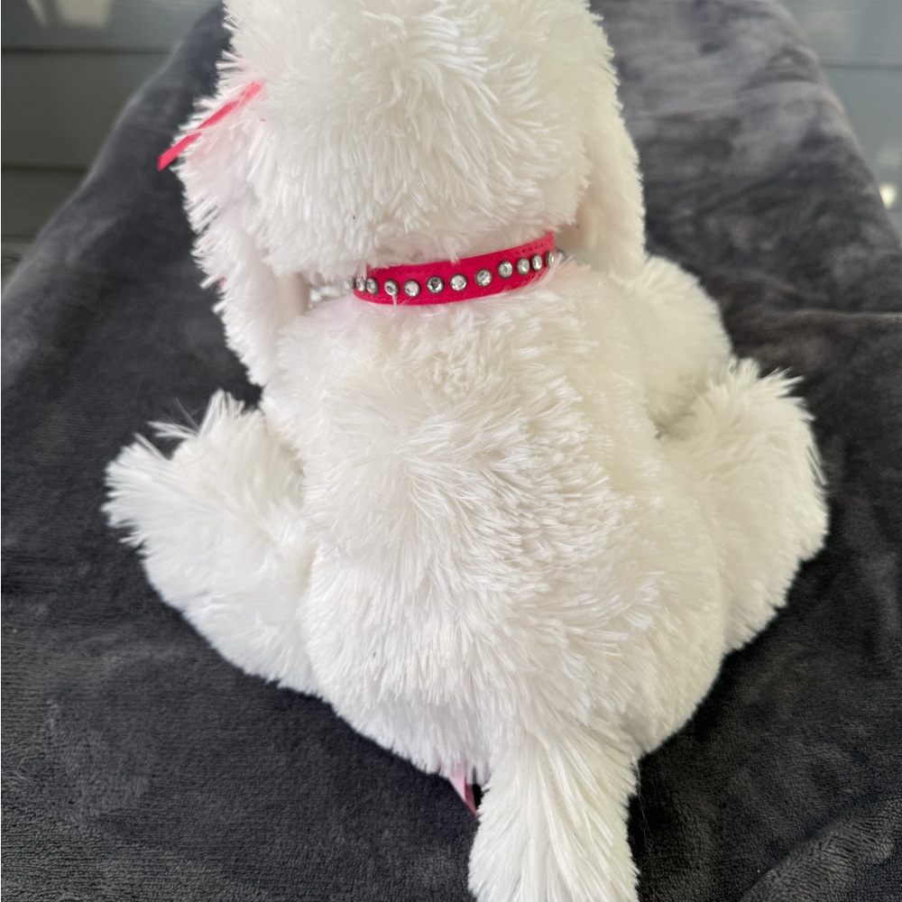 Victoria's Secret Molly Plush Dog in White with Pink Tag & Bow - Limited Edition - Picture 6 of 10
